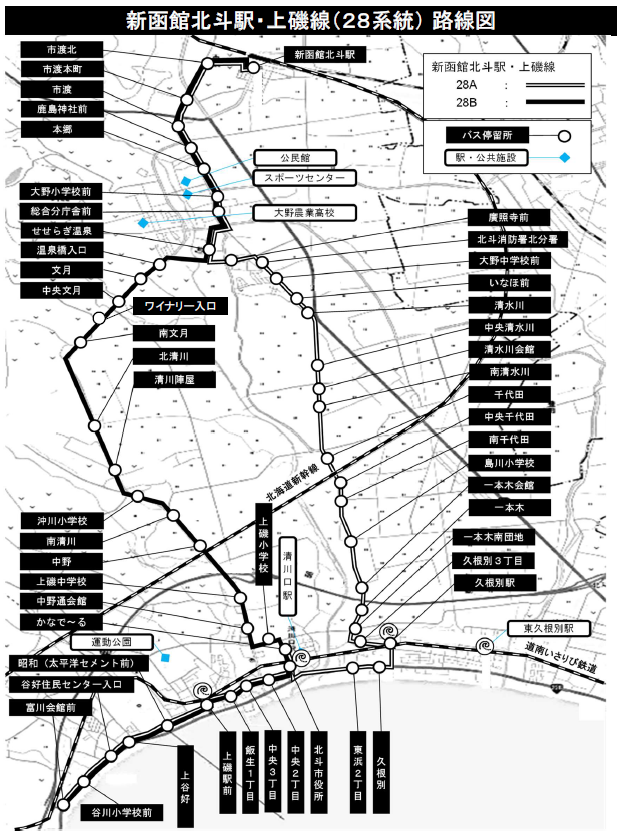 令和6年　28系統の路線図