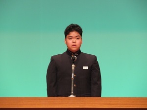 茂辺地中学校2年川井進永さん