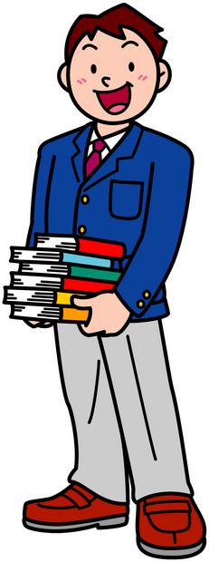 本を借りる人のイラスト