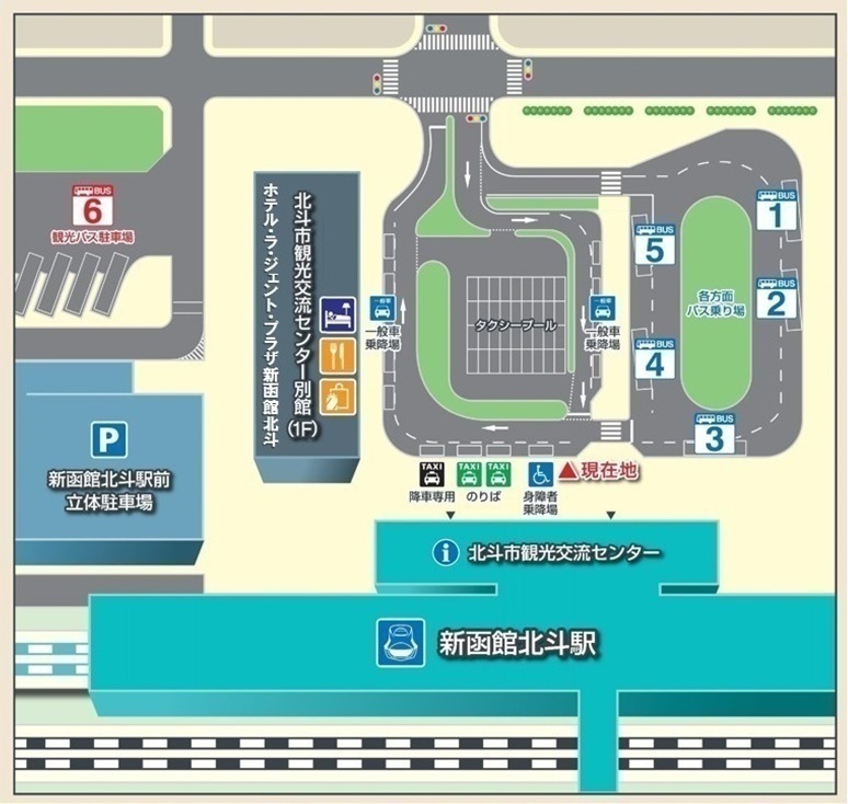 新函館北斗駅前広場案内図