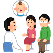 医師に相談する夫婦