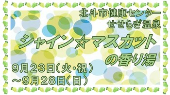 シャインマスカットの香り湯の告知用画像