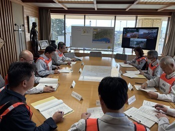 本庁舎での災害対策本部訓練の様子