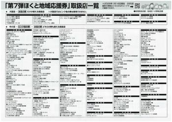ほくと地域応援券(第7弾)取扱店一覧