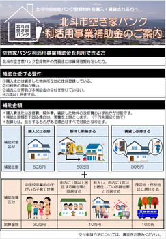 空き家バンク補助金