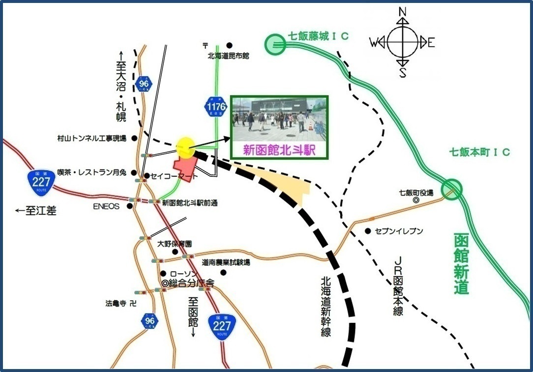 自家用車でお越しの場合の地図